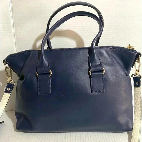 Kate spade navy blue leather satchel handbag - Picture 2 of 11